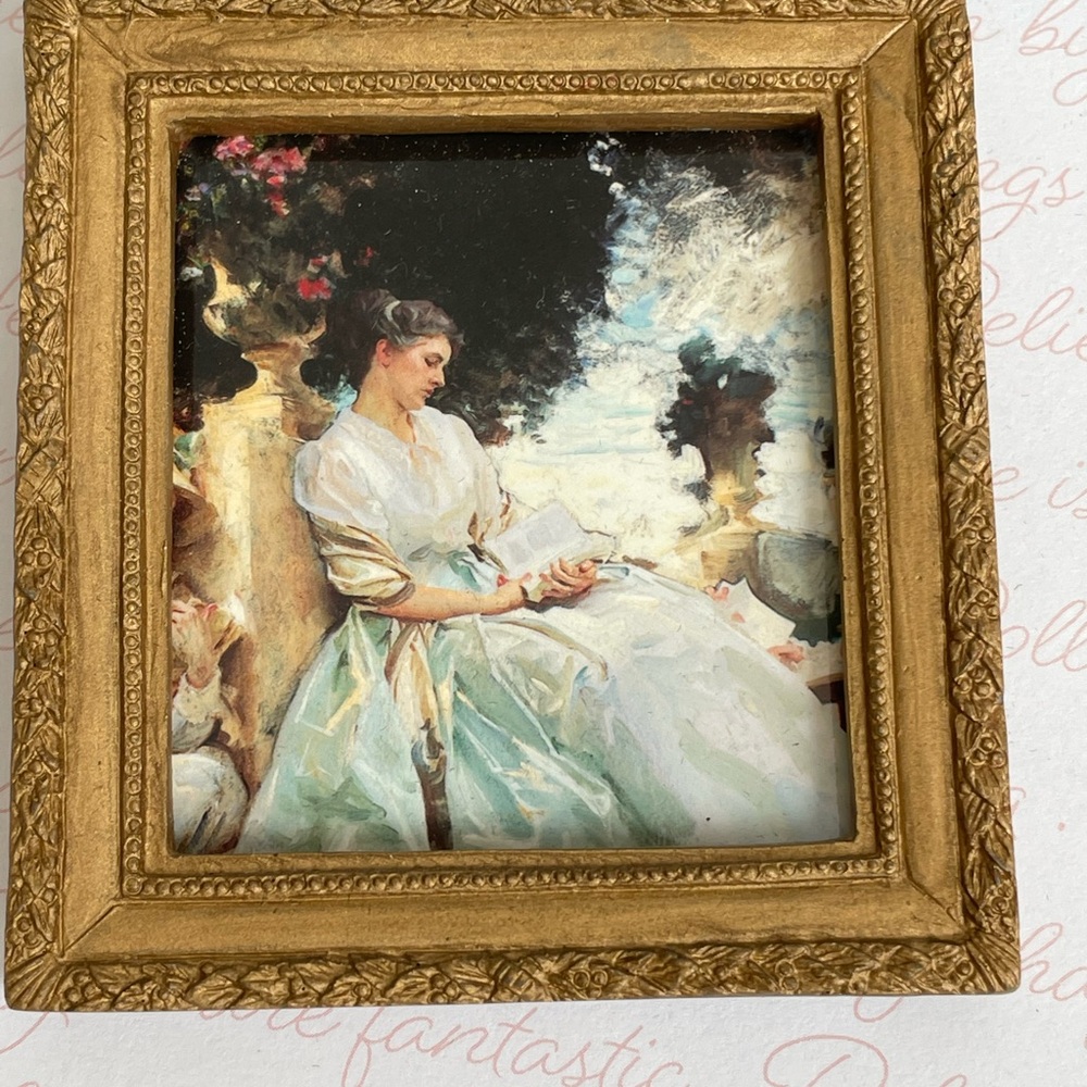 Gold Frame Victorian Romantic Lady Painting Picture Frame Magnet